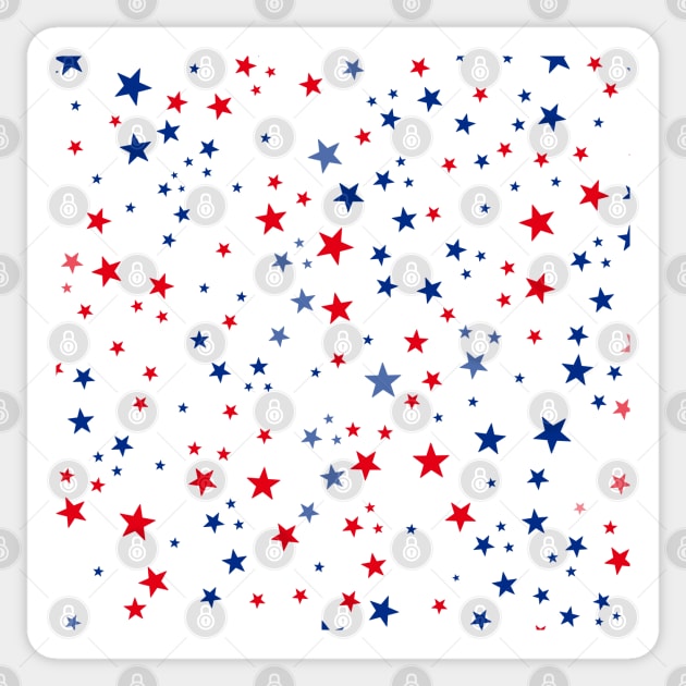 Red and blue stars USA flag design pattern Sticker by GULSENGUNEL